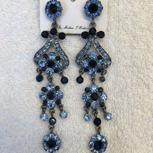 Blue two-toned chandelier earrings